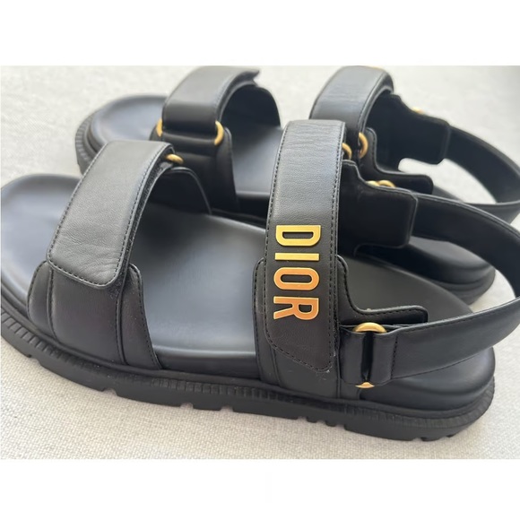 Dior Shoes Women's 9 Black Sandals with Gold Accents - Picture 11 of 11